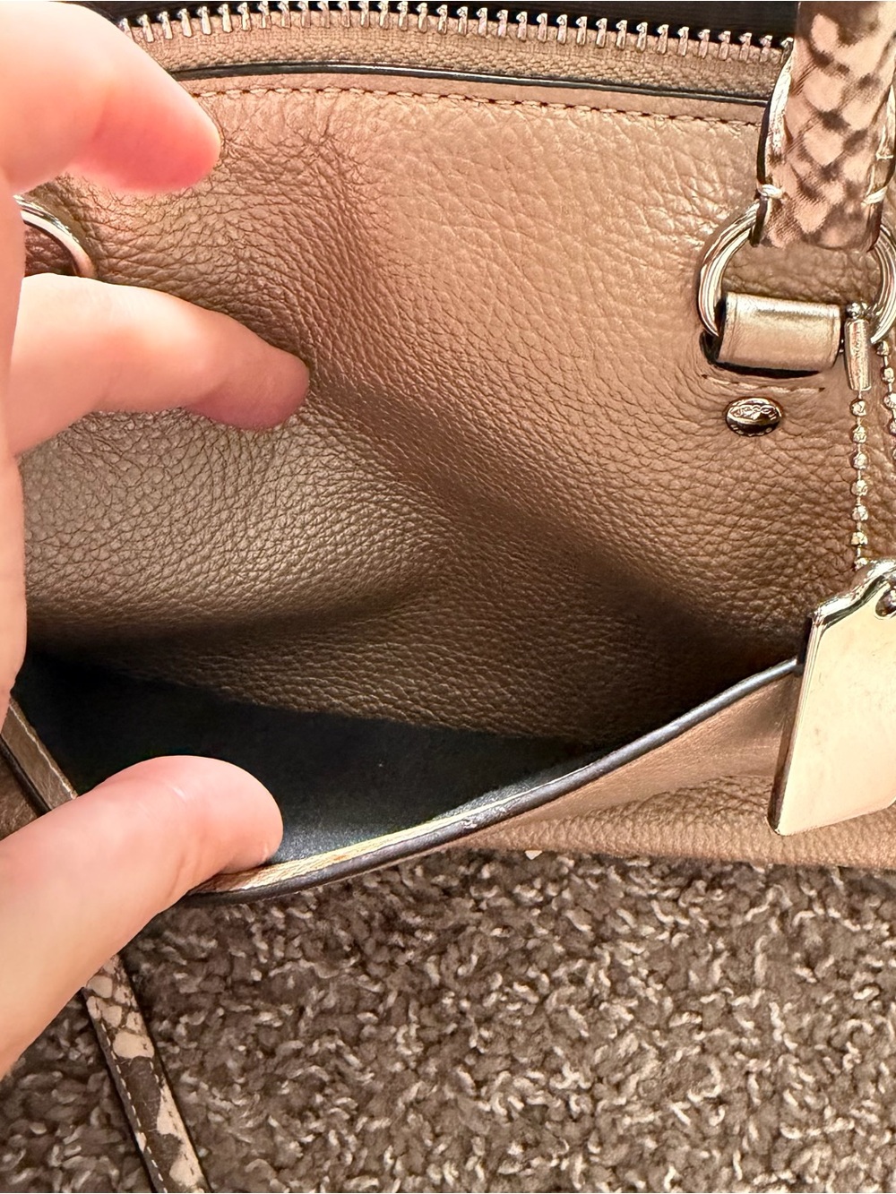 Coach Mini Emma Satchel S38877 Rose Gold Crossbody Bag - Picture 6 of 9